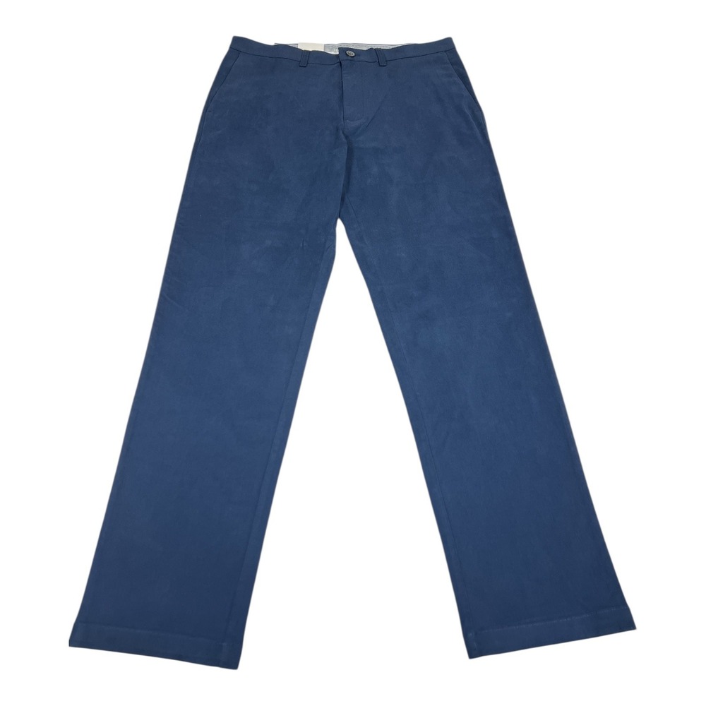 Haggar Premium Soft Chino Pants Mens 34x32 Straight Fit Navy Stretch NWT